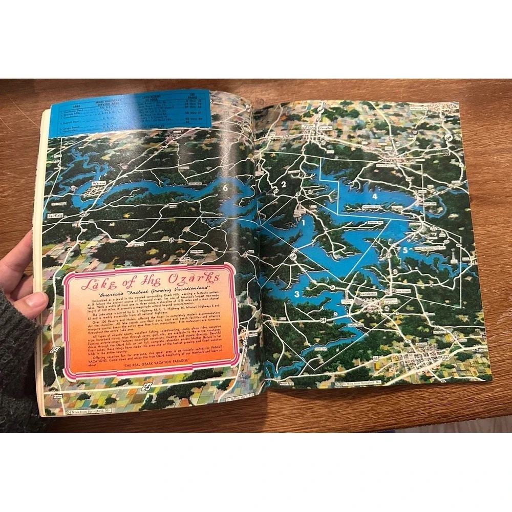 Lake of the Ozarks Missouri 1960'sVintage Tourist Book Map 55 Page
